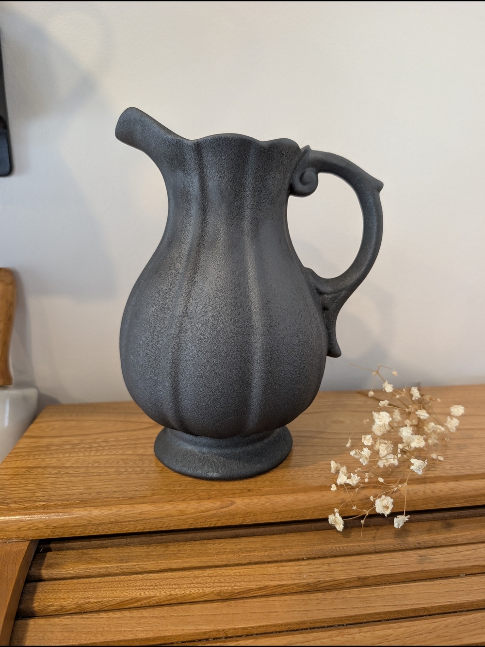 Textured Charcoal Pitcher - Picture 4 of 7